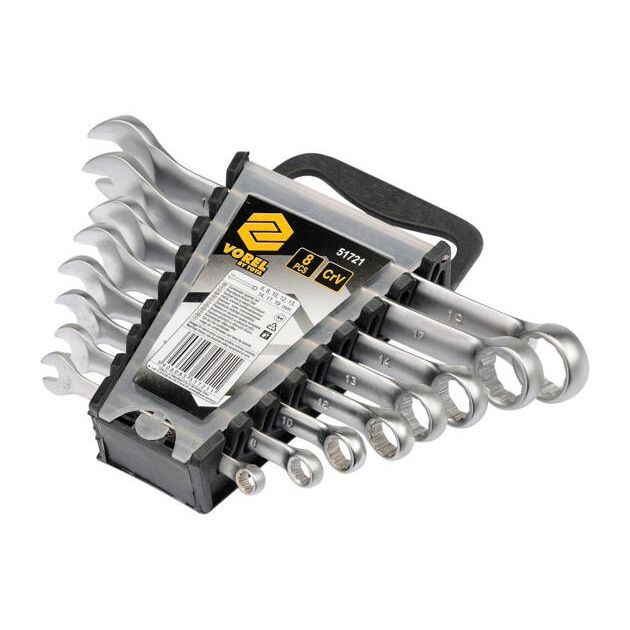 Ключі ріжково-накидні VOREL Cr-V, М 6-19 мм, Набір 8 шт., фото , зображення 2 | SNABZHENIE.com.ua