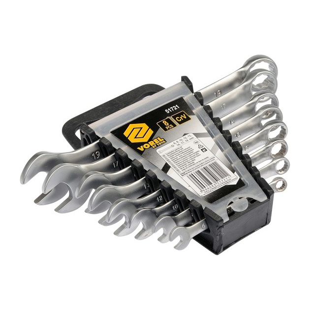 Ключі ріжково-накидні VOREL Cr-V, М 6-19 мм, Набір 8 шт., фото , зображення 4 | SNABZHENIE.com.ua