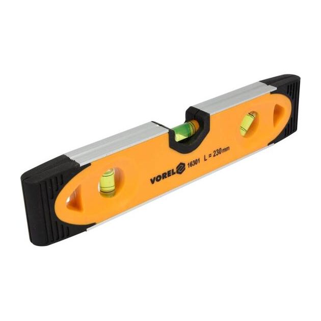 Рівень TORPEDO VOREL 230 мм: 3 капсули, магнітний, ударостійкий, фото , изображение 3 | SNABZHENIE.com.ua