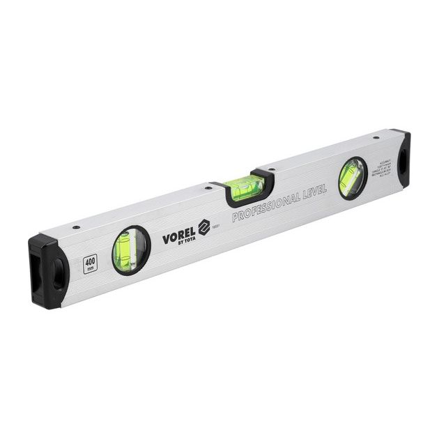 Алюминиевый уровень VOREL 40 см, 3 капсулы [25/50], фото , изображение 3 | SNABZHENIE.com.ua