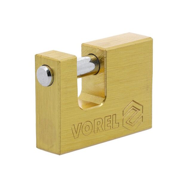 Замок навесной VOREL стержневой 50 мм, латунный (VO-77210), фото , изображение 3 | SNABZHENIE.com.ua