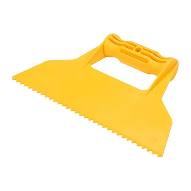 Шпатель для сумішей і клеїв VOREL : L= 225 мм пластиковий, з 3-кутними зубами- 7х7 мм [50], фото , изображение 2 | SNABZHENIE.com.ua