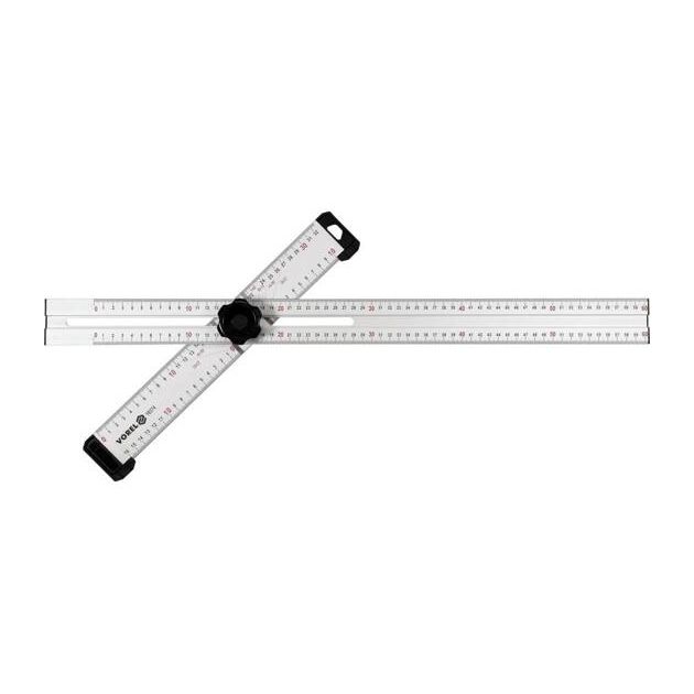 Кутник алюмінієвий регулювальний VOREL : 600 х 320 мм, з розмітками кутів 30-75° [6/12], фото , зображення 3 | SNABZHENIE.com.ua