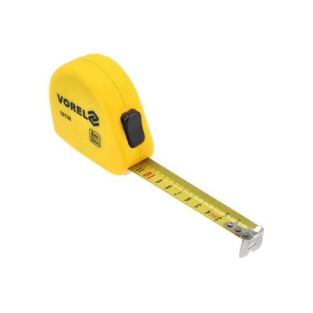 Рулетка VOREL 8 м x 25 мм с 2 фиксаторами, фото , изображение 6 | SNABZHENIE.com.ua