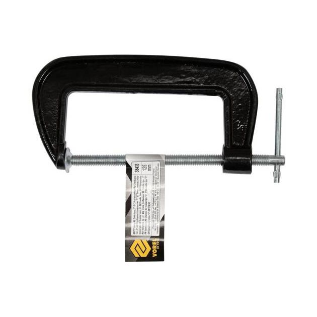 Струбцина з гвинтовим затиском "G" подібна VOREL; l= 125 мм [20], фото , зображення 3 | SNABZHENIE.com.ua