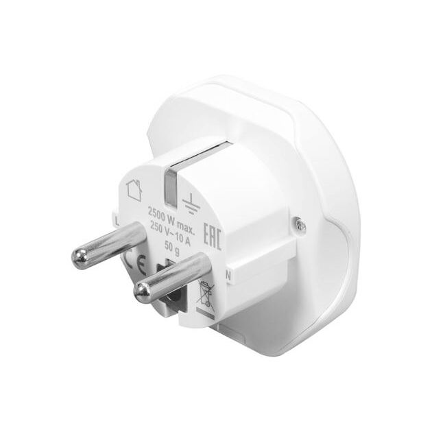 Розетка-адаптер STHOR 250 В, 10 А з універсальним гніздом ЄВРО, фото , изображение 2 | SNABZHENIE.com.ua