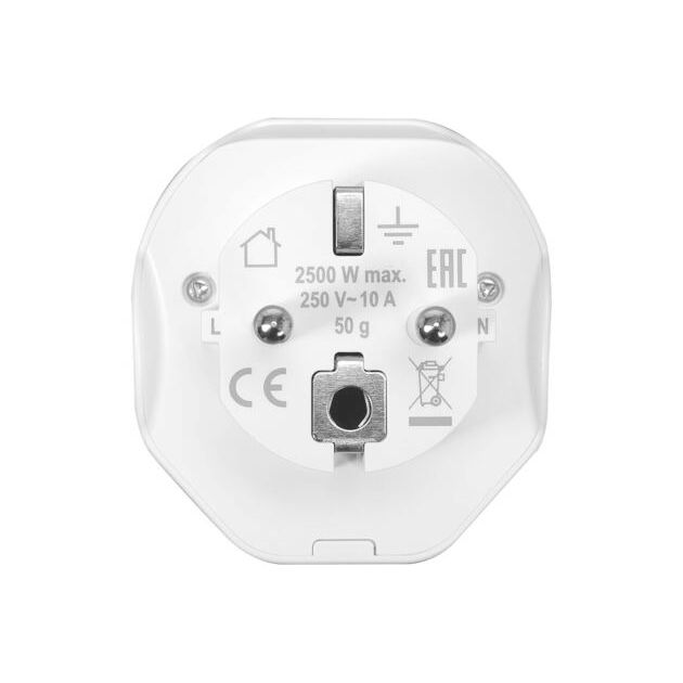 Розетка-адаптер STHOR 250 В, 10 А з універсальним гніздом ЄВРО, фото , изображение 4 | SNABZHENIE.com.ua