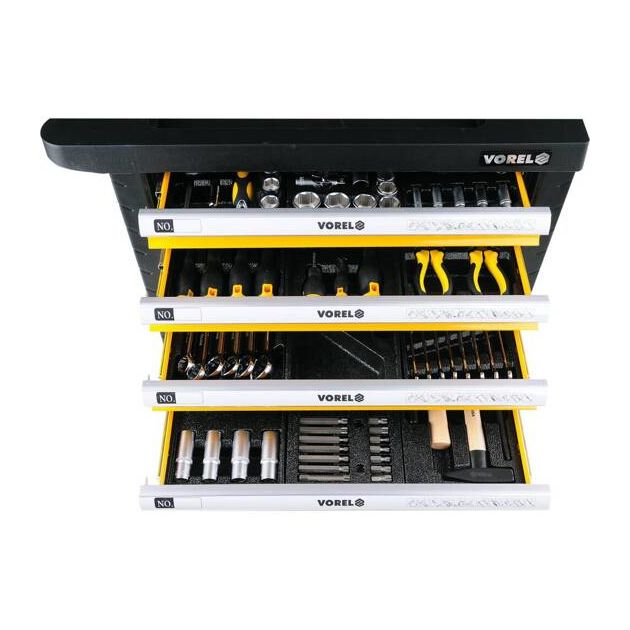 Шкаф сервісний VOREL на колесах 770 х 458 х 901 мм з 6 ящиками та інструментами 177 шт CrV (VO-58540), фото , зображення 9 | SNABZHENIE.com.ua Шкаф сервісний VOREL на колесах 770 х 458 х 901 мм з 6 ящиками та інструментами 177 шт CrV (VO-58540), фото , зображення 9 | SNABZHENIE.com.ua