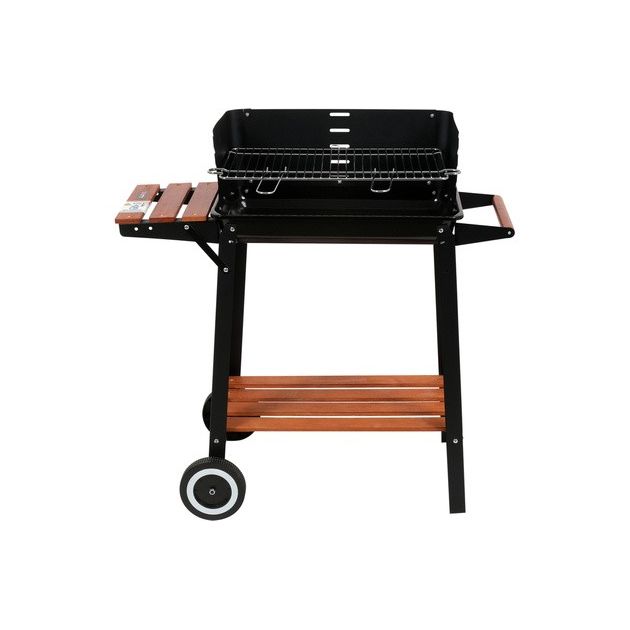 Гриль LUND прямоугольный угольный 46x27 см, 4 ножки, 2 полки, колеса, фото , изображение 2 | SNABZHENIE.com.ua