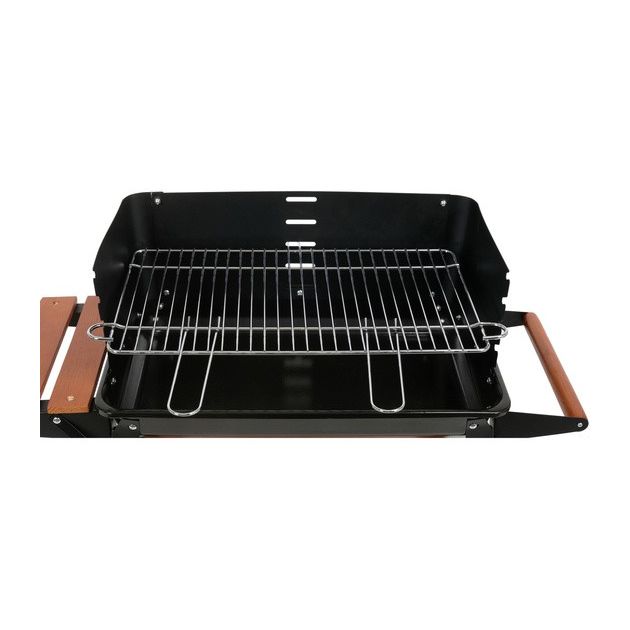 Гриль LUND прямоугольный угольный 46x27 см, 4 ножки, 2 полки, колеса, фото , изображение 4 | SNABZHENIE.com.ua