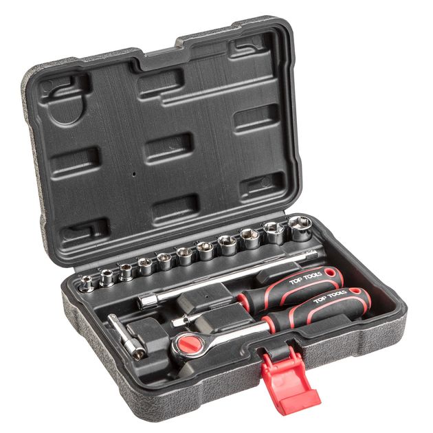 Набор торцевых ключей 1/4” 15 шт. Top Tools 38d525, фото  | SNABZHENIE.com.ua