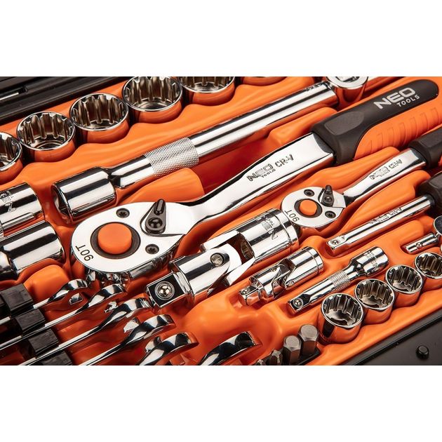 Набор сменных головок NEO 71 шт. 1/2, 1/4 (08-690), фото , изображение 4 | SNABZHENIE.com.ua