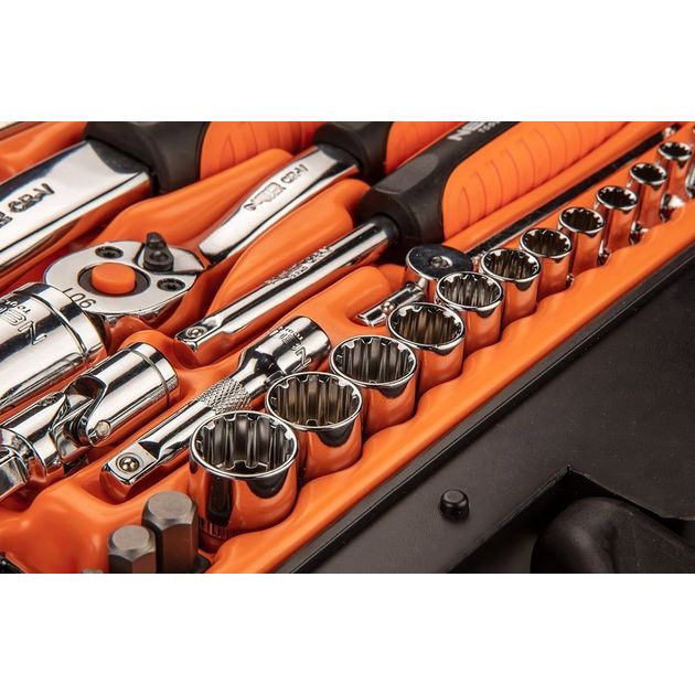 Набор сменных головок NEO 71 шт. 1/2, 1/4 (08-690), фото , изображение 3 | SNABZHENIE.com.ua