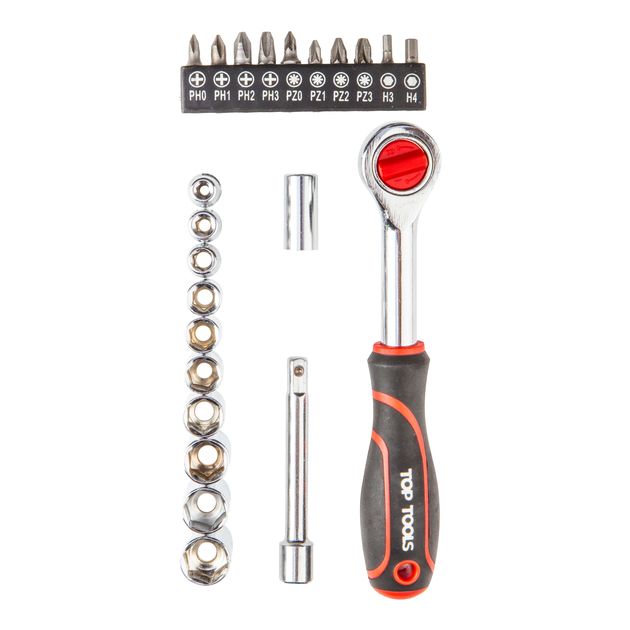 Набор торцевых ключей 1/4” 23 шт. Top Tools 38d505, фото  | SNABZHENIE.com.ua