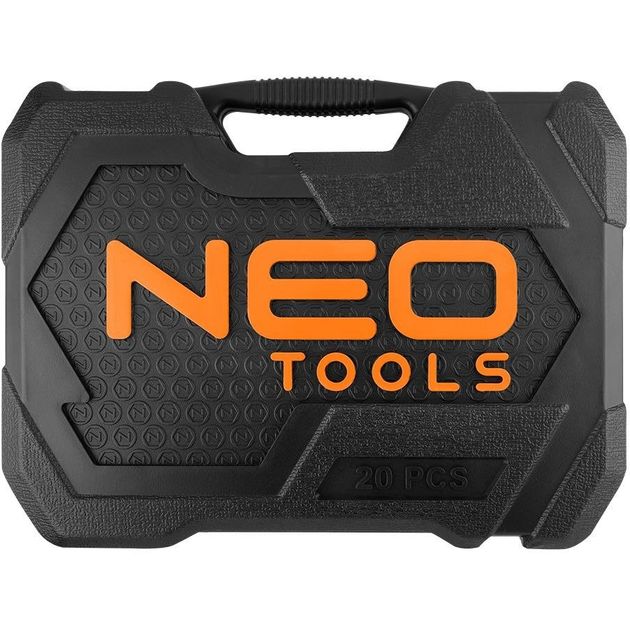 Neo Tools Набір інструментів, Набір торцевих головок, 20шт, 1/2", тріскачка 90 зубців, CrV, кейс, фото , изображение 8 | SNABZHENIE.com.ua Neo Tools Набір інструментів, Набір торцевих головок, 20шт, 1/2", тріскачка 90 зубців, CrV, кейс, фото , изображение 8 | SNABZHENIE.com.ua