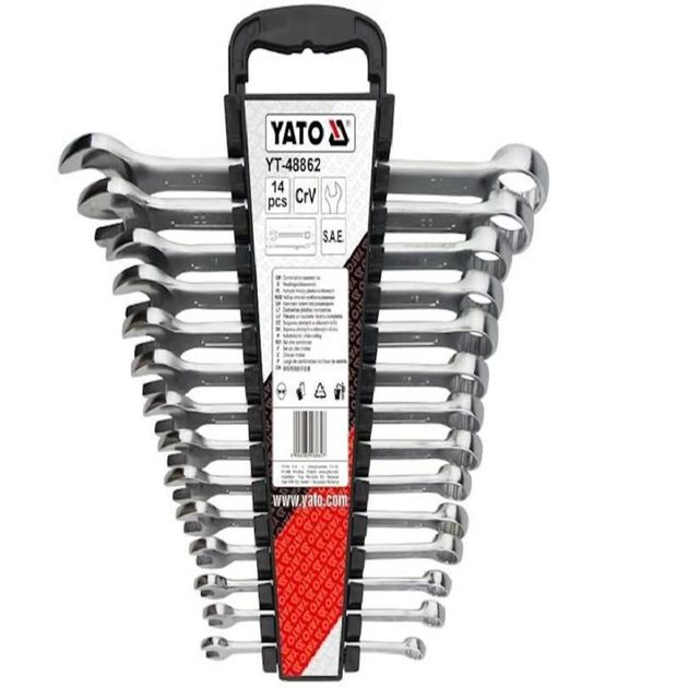 Ключі ріжково накидні YATO: 3/8"- 1¼", хром-ванад.. набір 14 шт., фото  | SNABZHENIE.com.ua