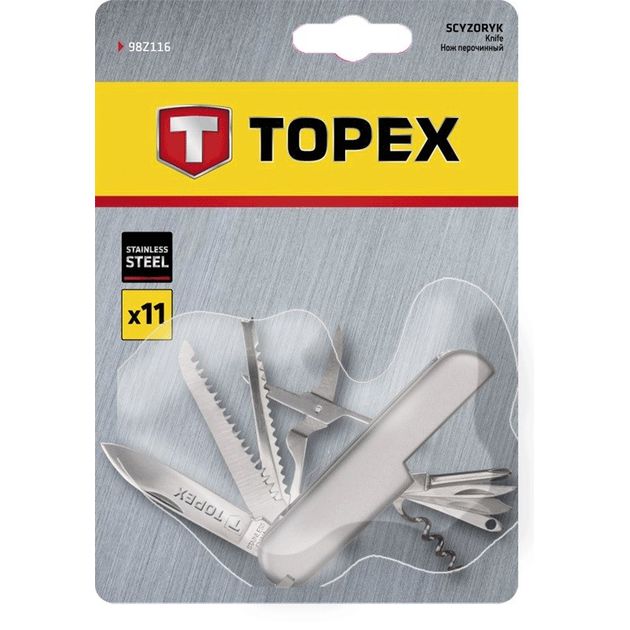 Ніж перочинний, 11 функцій, нержавіюча сталь TOPEX, фото , зображення 2 | SNABZHENIE.com.ua Ніж перочинний, 11 функцій, нержавіюча сталь TOPEX, фото , зображення 2 | SNABZHENIE.com.ua