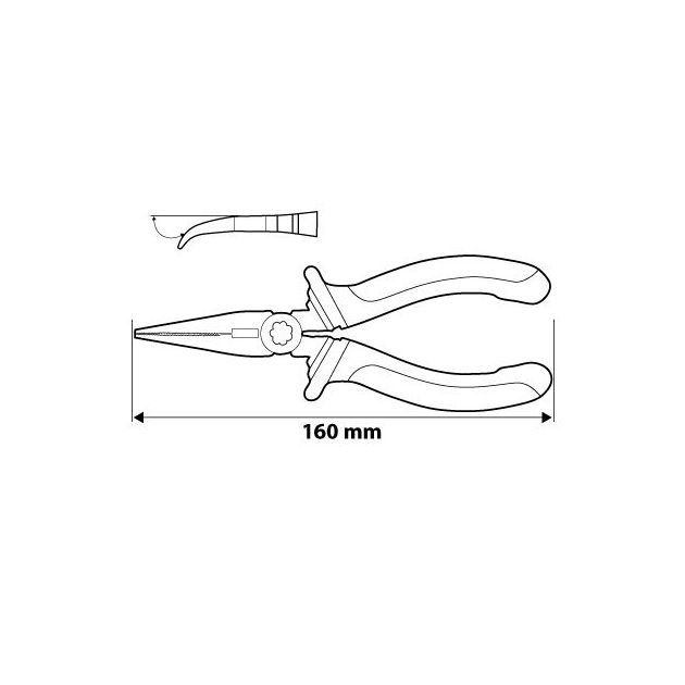 Удлиненные изогнутые плоскогубцы NEO, 160 мм (01-015), фото , изображение 3 | SNABZHENIE.com.ua