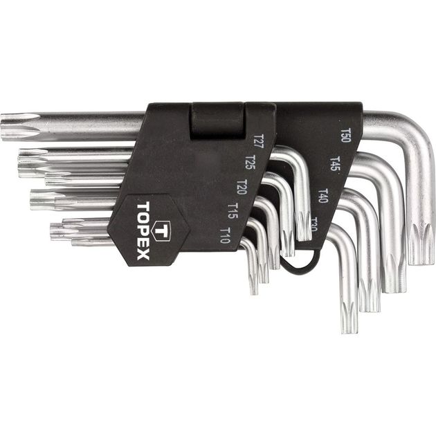 Ключі шестигранні Torx T10-T50, набір 9 шт.*1 уп. TOPEX, фото  | SNABZHENIE.com.ua