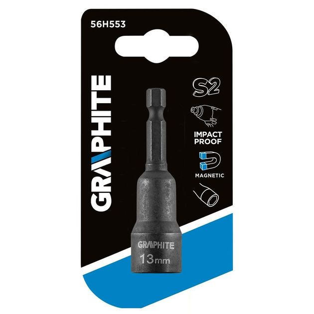Вставка шестигранная с магнитом 13 мм GRAPHITE (56H553), фото , изображение 2 | SNABZHENIE.com.ua Вставка шестигранная с магнитом 13 мм GRAPHITE (56H553), фото , изображение 2 | SNABZHENIE.com.ua