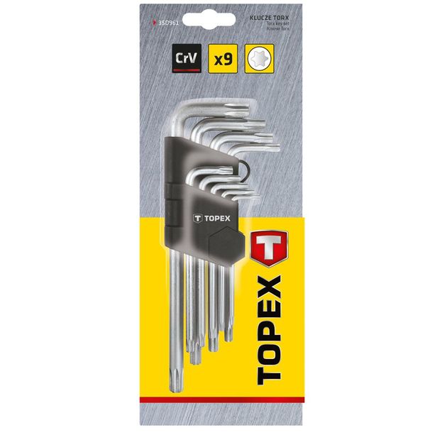 Ключі шестигранні Torx T10-T50, набір 9 шт.*1 уп. TOPEX, фото , зображення 2 | SNABZHENIE.com.ua Ключі шестигранні Torx T10-T50, набір 9 шт.*1 уп. TOPEX, фото , зображення 2 | SNABZHENIE.com.ua