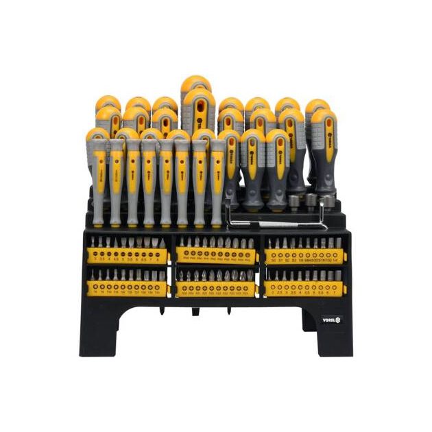 Набір викруток і викруткових насадок VOREL : Cr-V, 100 шт [3/36], фото , зображення 5 | SNABZHENIE.com.ua