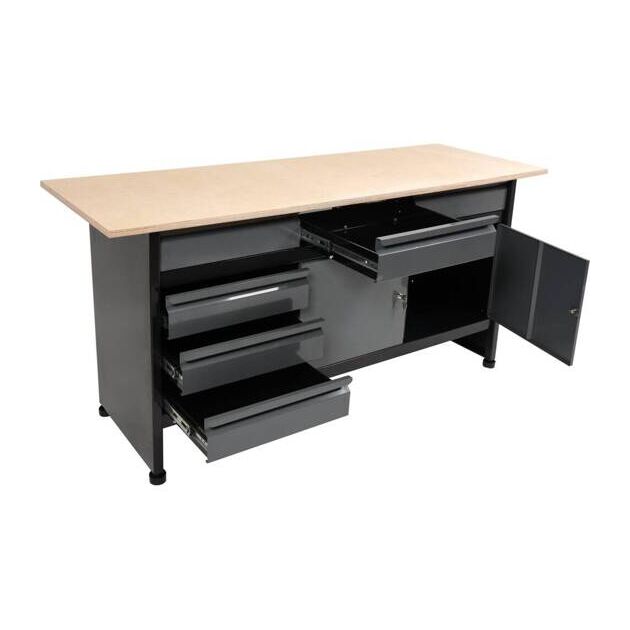 Стіл для майстерні VOREL, 1700x600x840 мм, 6 шухляд, лакована бляха, фото , изображение 12 | SNABZHENIE.com.ua