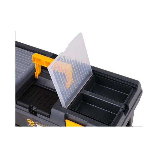 Ящик для інструментів 20" з ПВХ пластику VOREL: 3 контейнери, 2 органайзера, 525x 256x 325 мм [1], фото , зображення 7 | SNABZHENIE.com.ua