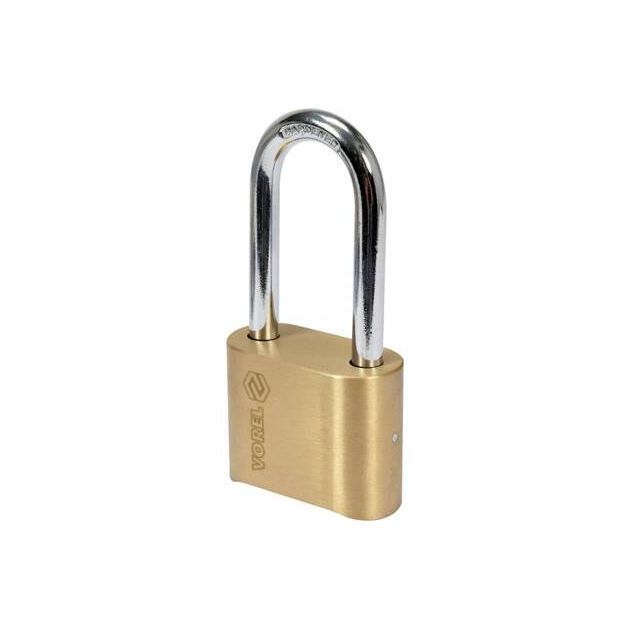 Замок навісний з кодовим замиканням VOREL: латунний корпус- 52х 40 х25 мм, сталева дуга- 56х25х 8 мм, фото , зображення 4 | SNABZHENIE.com.ua
