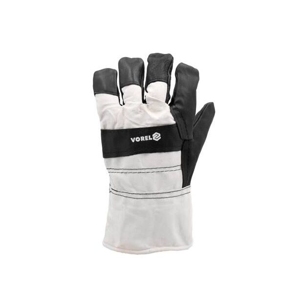 Рукавицы рабочие VOREL: хлопок + экокожа, размер 11, фото , изображение 7 | SNABZHENIE.com.ua