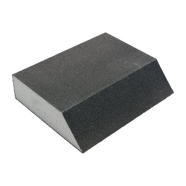Губка шліфувальна трапецевидна VOREL : Р150, 125х 90х65 мм, h= 25 мм 4-стороння [100], фото , зображення 4 | SNABZHENIE.com.ua