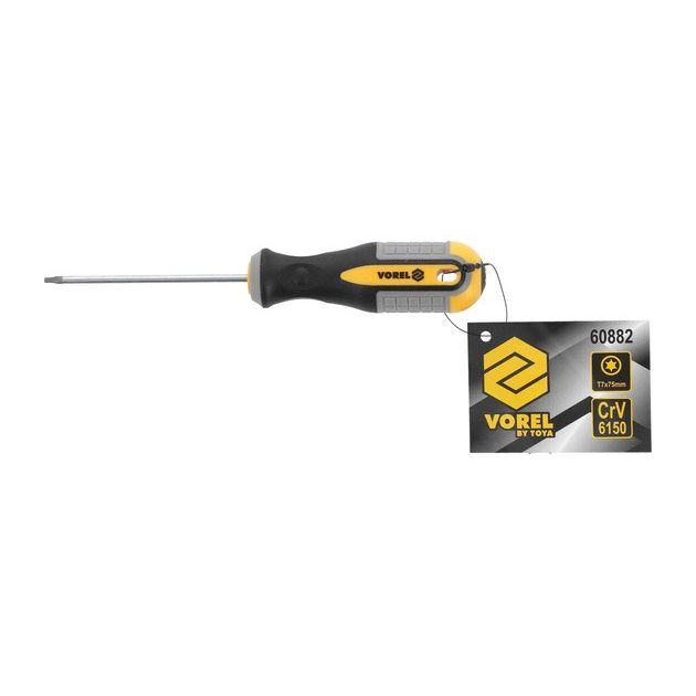 Викрутка зіркова VOREL : TORX-Security Т7 х 75 мм. CrV [12/96/384], фото , зображення 7 | SNABZHENIE.com.ua