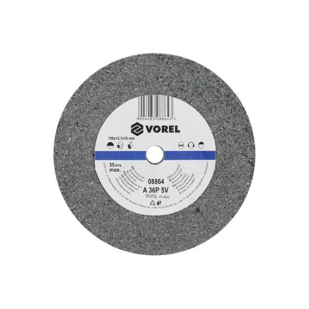 Круг для точила VOREL : 150х12,7х16 мм (грубозернистий) [10], фото , зображення 3 | SNABZHENIE.com.ua