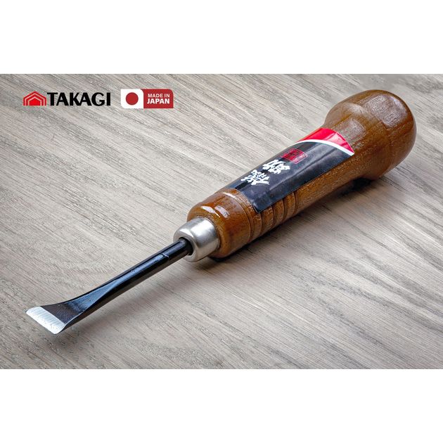 Резец ручной для резьбы по дереву 11 мм Takagi (Япония) стамеска ударная изогнутая, фото  | SNABZHENIE.com.ua