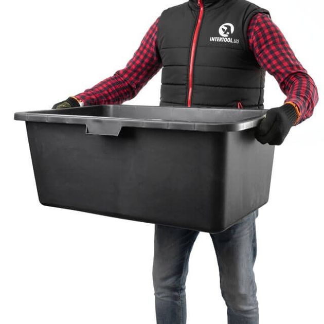 Таз строительный прямоугольный 90 л INTERTOOL KT-0090, фото , изображение 2 | SNABZHENIE.com.ua Таз строительный прямоугольный 90 л INTERTOOL KT-0090, фото , изображение 2 | SNABZHENIE.com.ua