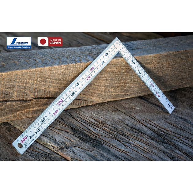 Столярный угольник 320х160 мм SHINWA (Япония) метрический нержавеющая сталь, хром, фото  | SNABZHENIE.com.ua