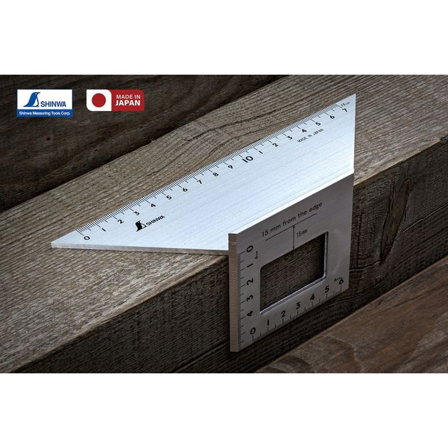 Столярный угольник 200х63 мм SHINWA (Япония) 3D 45° алюминий, фото  | SNABZHENIE.com.ua