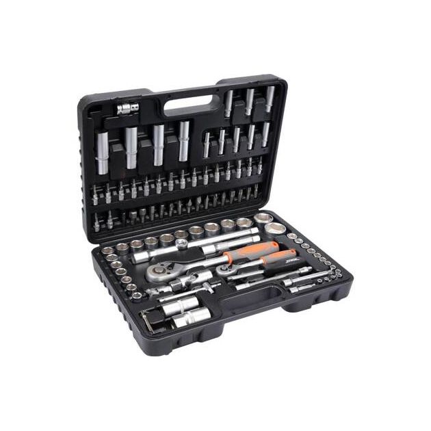 Набор торцевых головок и насадок STHOR: квадрат 1/2, 1/4 (94 шт.), фото , изображение 2 | SNABZHENIE.com.ua