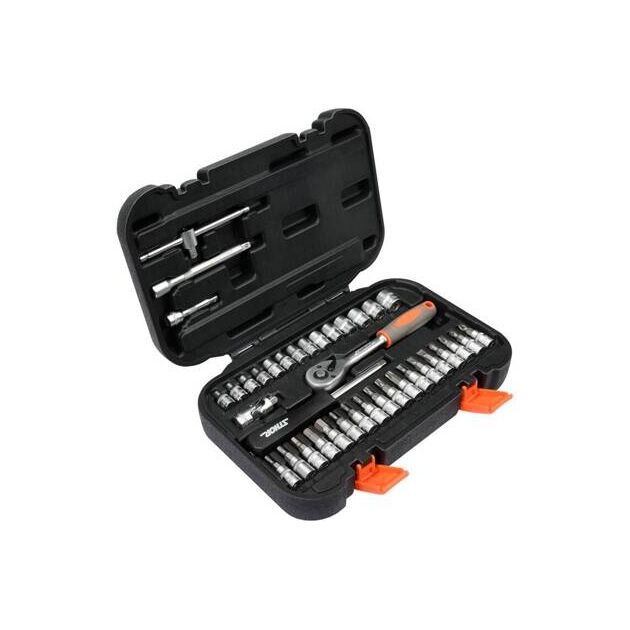 Набор торцевых головок и насадок STHOR 1/4", М3.5-14 мм (38 ед.), фото , изображение 2 | SNABZHENIE.com.ua