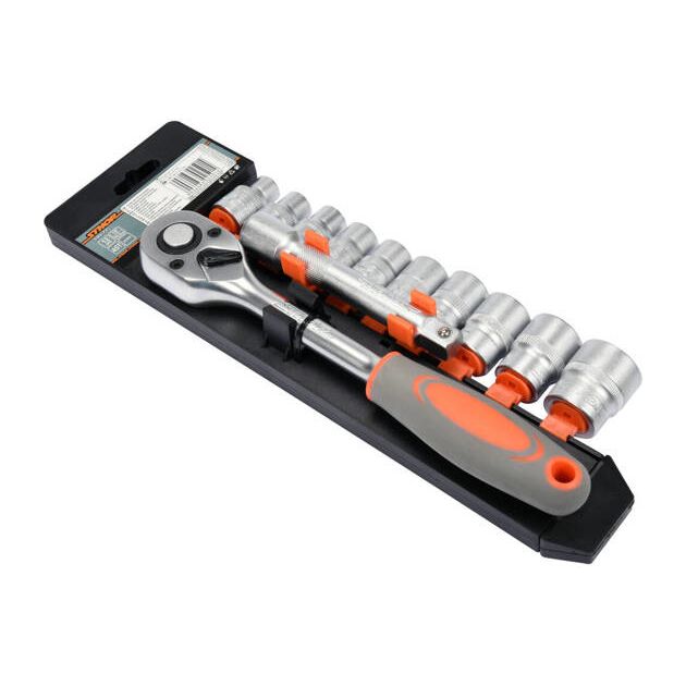 Набір торцевих головок STHOR 1/2", М10-24 мм, з тріщаткою [12 Од.], фото , изображение 3 | SNABZHENIE.com.ua