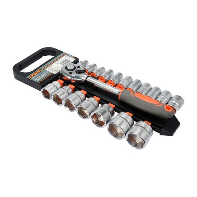 Набір головок торцевих STHOR : квадрат 1/2", М8-32 мм. з тріщаткою [19 Од.] [4/8], фото , зображення 3 | SNABZHENIE.com.ua