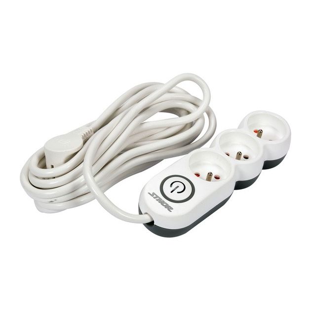 Подовжувач мережевий STHOR: l= 5 м, колодка з 3 гніздами і вмик, 3-жильний Ø=1,5 мм², з заземл [30], фото , зображення 2 | SNABZHENIE.com.ua