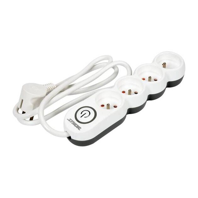 Подовжувач мережевий STHOR: l=1,5 м, колодка з 4 гніздами і вмик, 3-жильний Ø=1,5 мм², з заземл [30], фото , зображення 2 | SNABZHENIE.com.ua