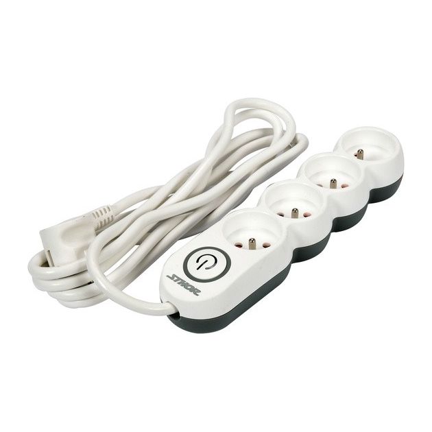 Подовжувач мережевий STHOR: l= 3 м, колодка з 4 гніздами і вмик, 3-жильний Ø=1,5 мм², з заземл [30], фото , зображення 2 | SNABZHENIE.com.ua