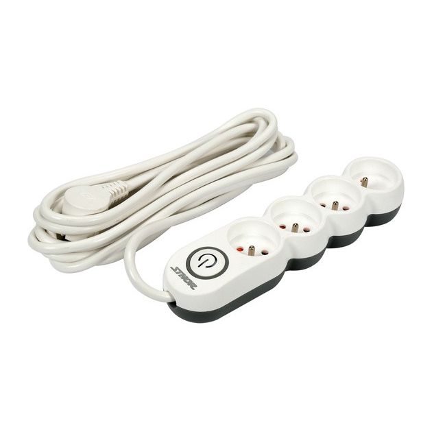 Подовжувач мережевий STHOR: l= 5 м, колодка з 4 гніздами і вмик, 3-жильний Ø=1,5 мм², з заземл [20], фото , зображення 2 | SNABZHENIE.com.ua