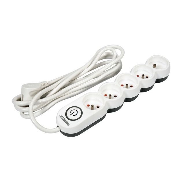 Подовжувач мережевий STHOR: l= 3 м, колодка з 5 гніздами і вмик, 3-жильний Ø=1,5 мм², з заземл [30], фото , зображення 2 | SNABZHENIE.com.ua