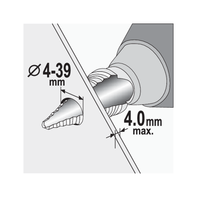 Свердло конічне ступінчасте по металу STHOR 4 - 39 мм (VO-22613), фото , зображення 4 | SNABZHENIE.com.ua