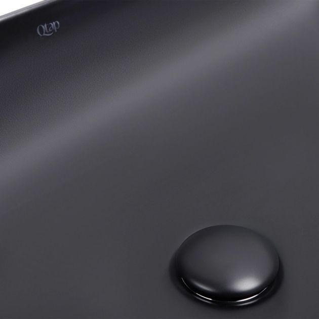 Комплект Qtap Robin: Раковина накладная прямоугольная 610x400x145 мм Matt Black + Донный клапан PU03, фото , изображение 5 | SNABZHENIE.com.ua Комплект Qtap Robin: Раковина накладная прямоугольная 610x400x145 мм Matt Black + Донный клапан PU03, фото , изображение 5 | SNABZHENIE.com.ua