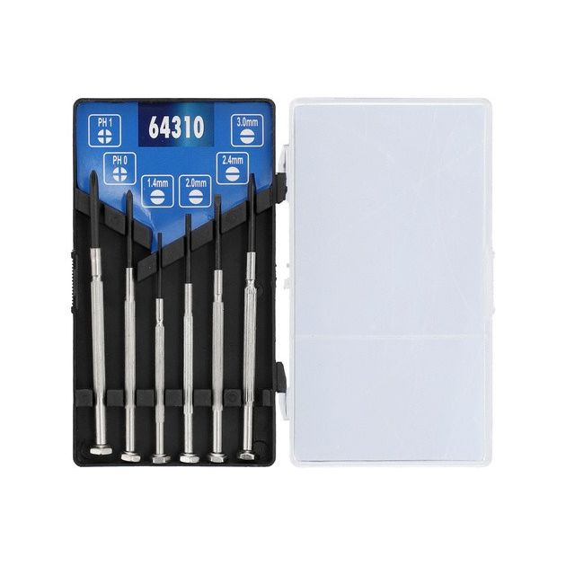 Набір викруток прецизійних VOREL : SL. Cr-V 6 Шт. [20/100], фото , зображення 2 | SNABZHENIE.com.ua