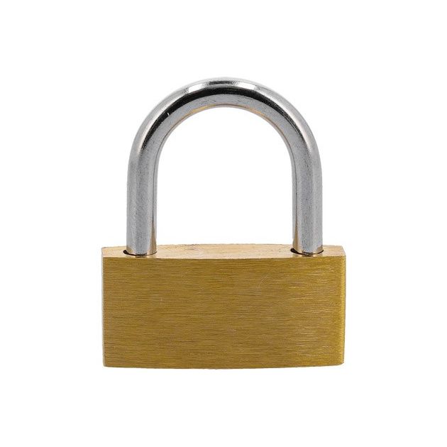 Замок VOREL латунный навесной дуговый, l=40 мм, фото , изображение 2 | SNABZHENIE.com.ua